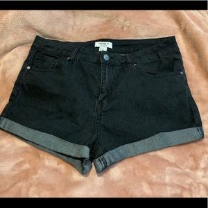 Washed black shorts. Forever21. Size 30.